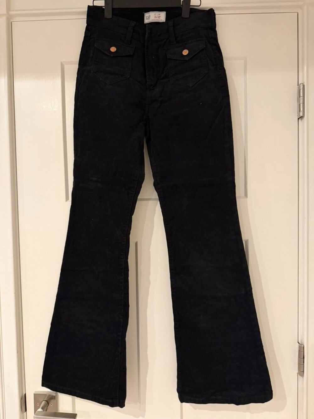 GAP 70s Flare High Rise Black Corduroy Jeans - Size 27